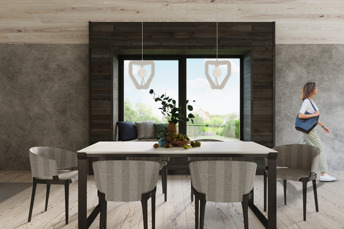 TRES taklampa vit + 1x LED-lampa E27 4000K Kall 7,5W 650lm