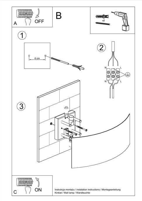 Vägglampa MAGNUS svart + 2x LED-lampa G9 4000K Cold 4,5W 530lm