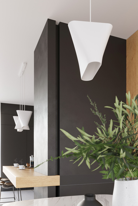 Ljuskrona BLUM 1 vit +1x LED-lampa E27 4000K Kall 7,5W 650lm