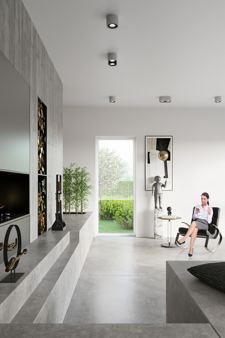 Plafond BASIC 1 betong + 1x LED-lampa GU10 AR111 4000K COLD 12W 850lm