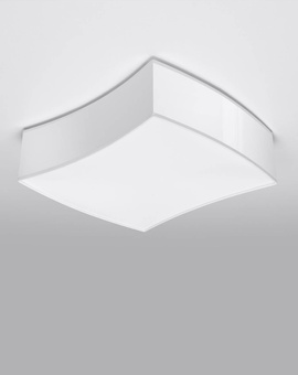 Plafond SQUARE 1 vit + 2x LED-lampa E27 4000K Kall 7,5W 650lm