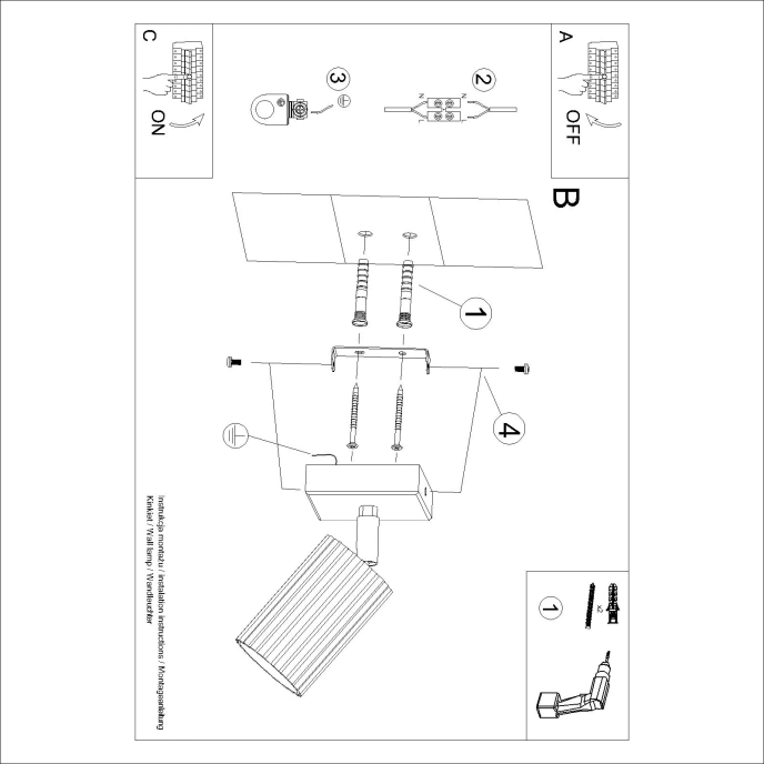 Vägglampa KARBON taupe