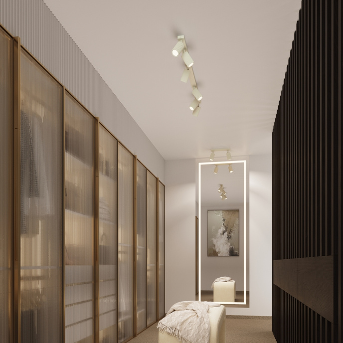 Plafond KARBON 20 beige + 1x LED-lampa GU-10 3000K varm 7W 510lm