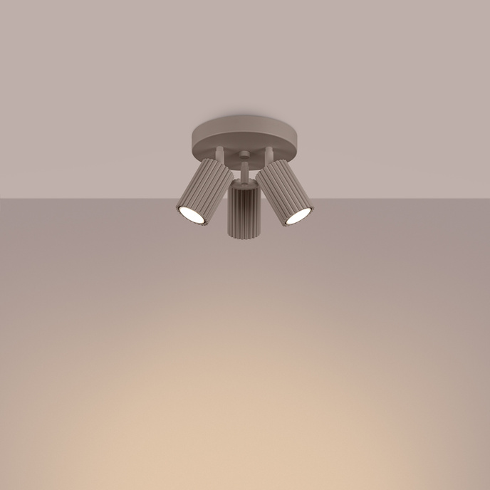 Taklampa KARBON 3P taupe