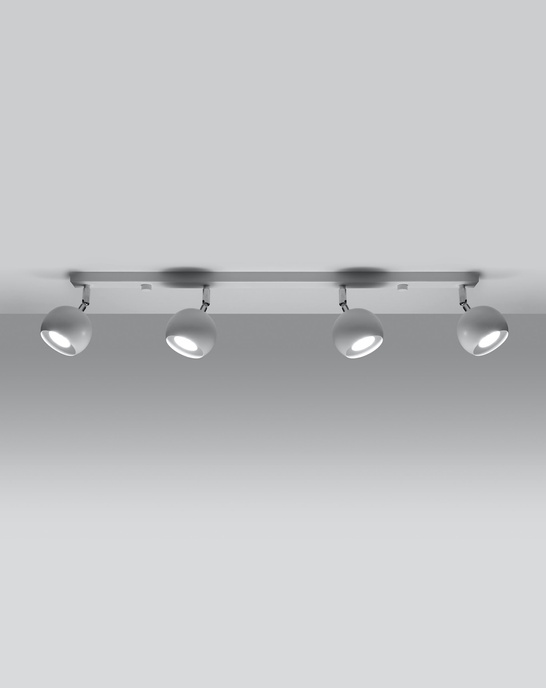 Plafond OCULARE 4L vit + 4x LED-lampa GU-10 4000K kall 7W 630lm