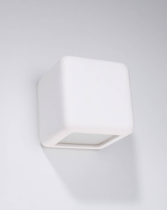 NESTA keramisk vägglampa vit + 1x LED-lampa E27 4000K Cold 7,5W 650lm