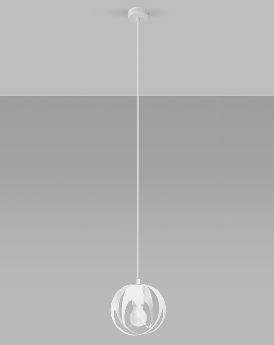 TULOS 1 taklampa vit + 1x LED-lampa E27 4000K Kall 7,5W 650lm