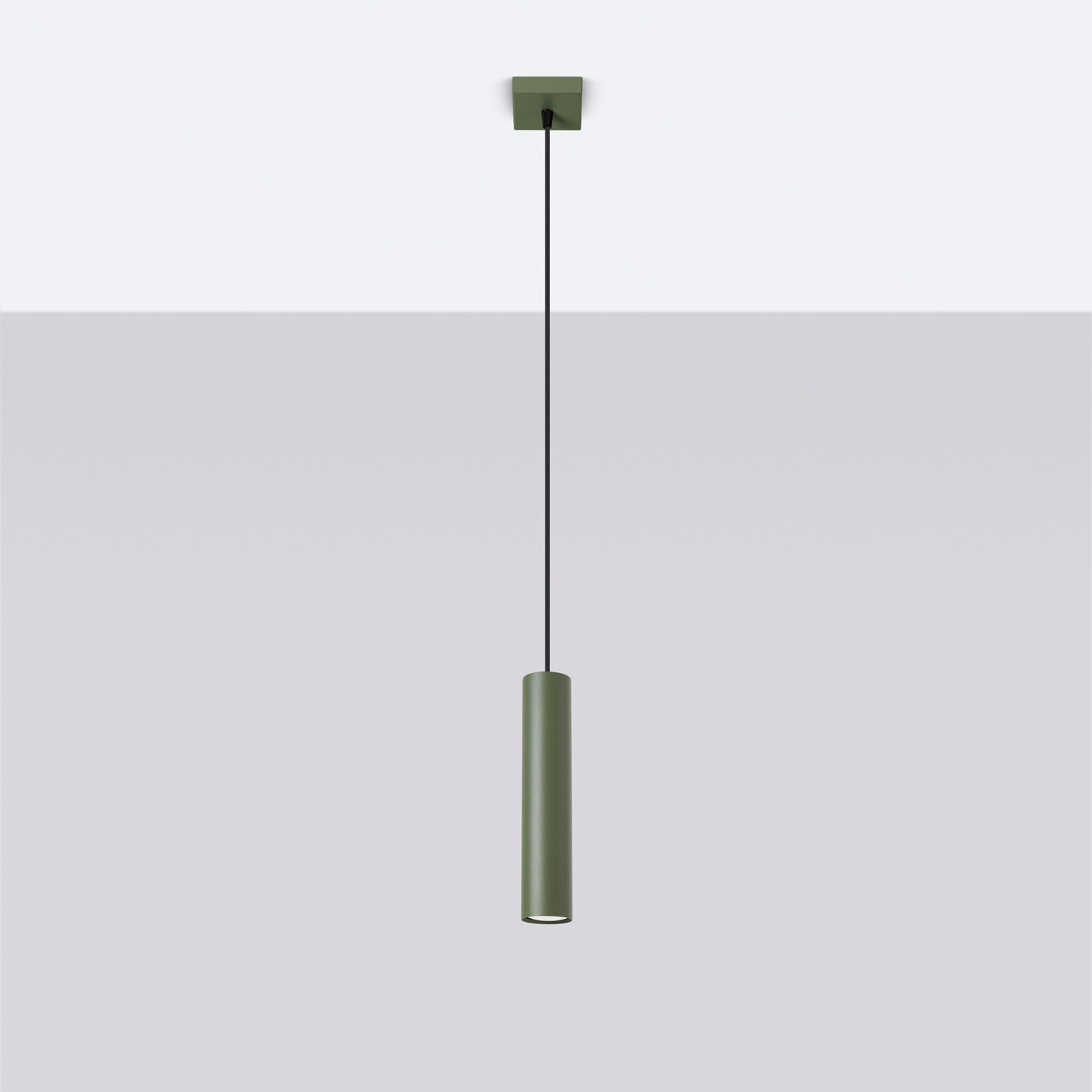 LAGOS 1 taklampa olivgrön + 1x LED-glödlampa GU-10 4000K Cold 7W 530lm