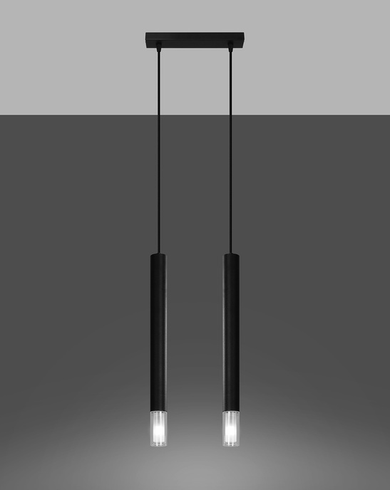 WEZYR 2 pendellampor svart + 2x LED-lampa G9 4000K Cold 4,5W 530lm