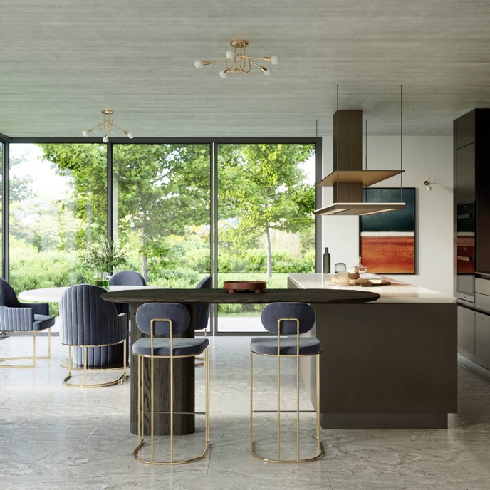 Ljuskrona SUPEŁ 3 glänsande guld + 3X LED-lampa E27 4000K Kall 7,5W 690lm