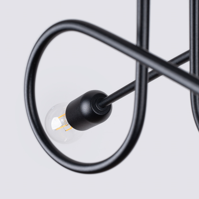 Ljuskrona LOOP 2 svart + 2x LED-lampa E27 3000K varm 7,5W 620lm