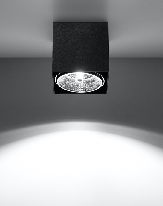 Plafond BLAKE svart + 1x LED-lampa GU10 AR111 3000K varm 12W 800lm