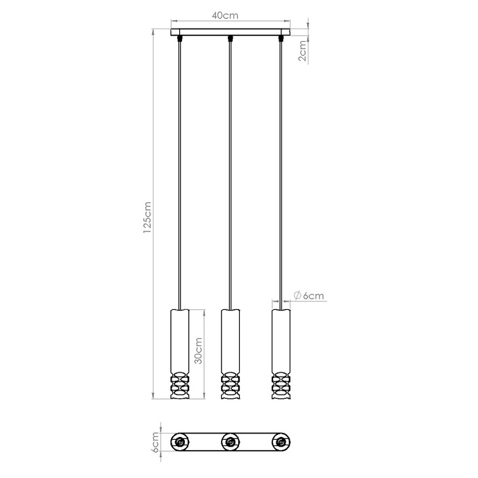 Taklampa LIRO 3L vit + 3X LED-lampa GU-10 4000K kall 7W 530lm