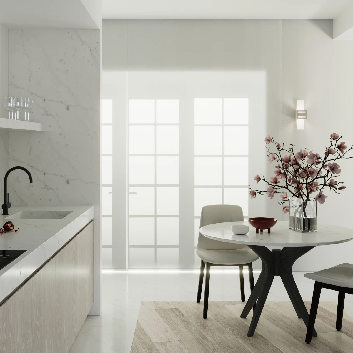 Vägglampa LORETO grå