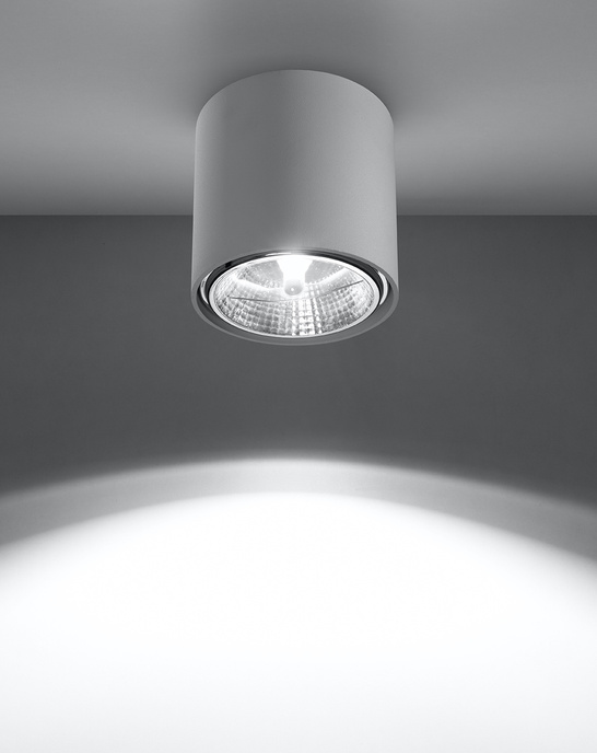 Plafond TIUBE vit + 1x LED-lampa GU10 AR111 4000K COLD 10W 850lm