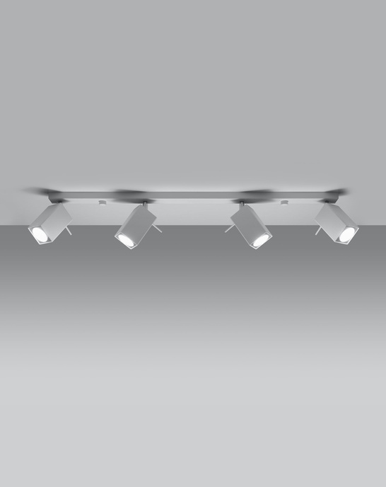 Plafond MERIDA 4L vit + 4x LED-lampa GU-10 4000K kall 7W 630lm