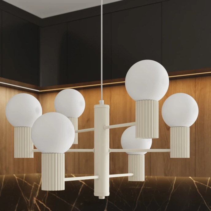 Ljuskrona HALO 6 beige