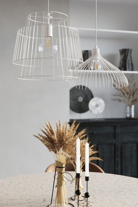 GATE taklampa vit + 1x LED-glödlampa E27 3000K varm 7,5W 620lm