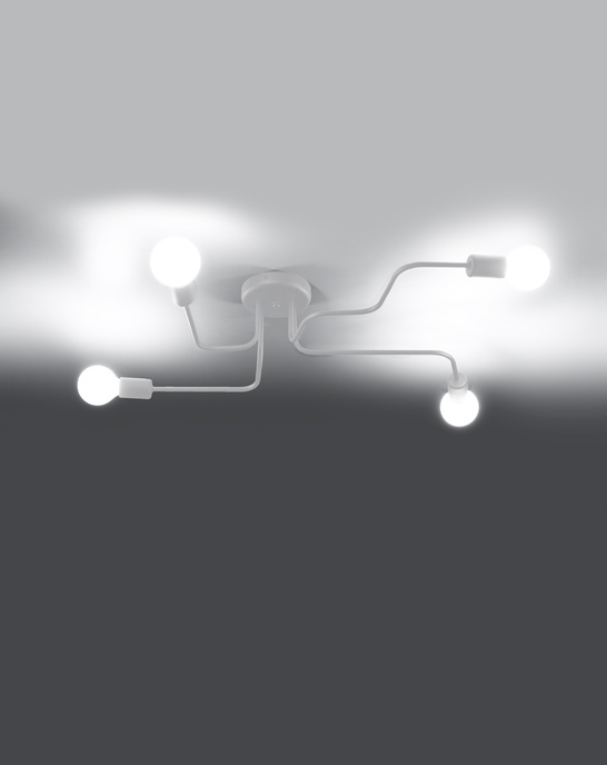 Ljuskrona HECTOR 4 vit + 4x LED-lampa E27 3000K varm 7,5W 620lm