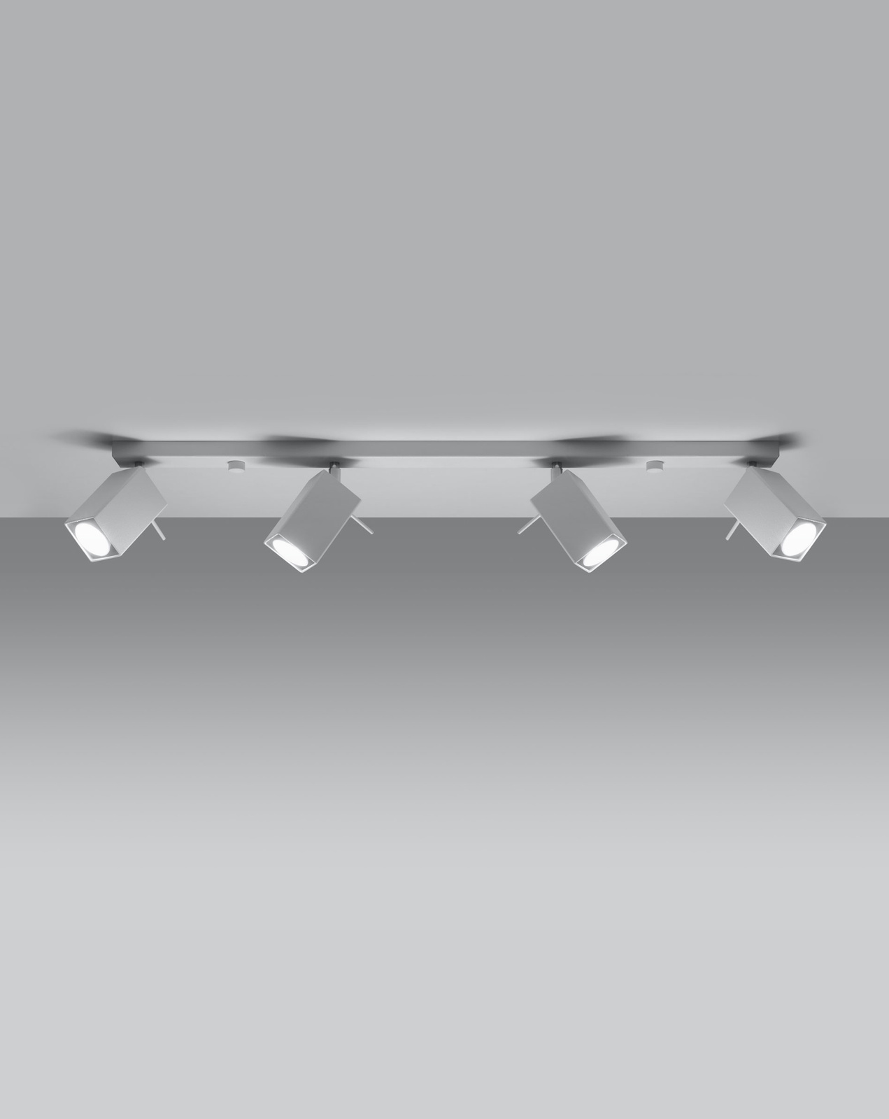 Plafond MERIDA 4L vit + 4x LED-lampa GU-10 3000K varm 7W 620lm