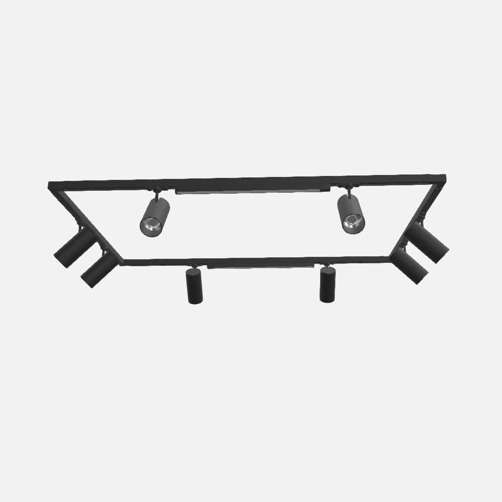 Taklampa, 10 spotlights, 3-ledarsystem, REO/LUCIE svart LED 272W 4000K