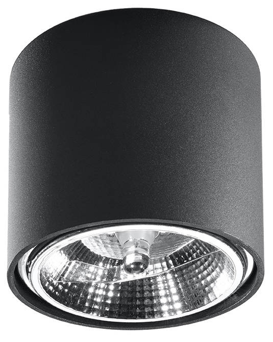 Plafond TIUBE svart + 1x LED-lampa GU10 AR111 3000K varm 12W 800lm