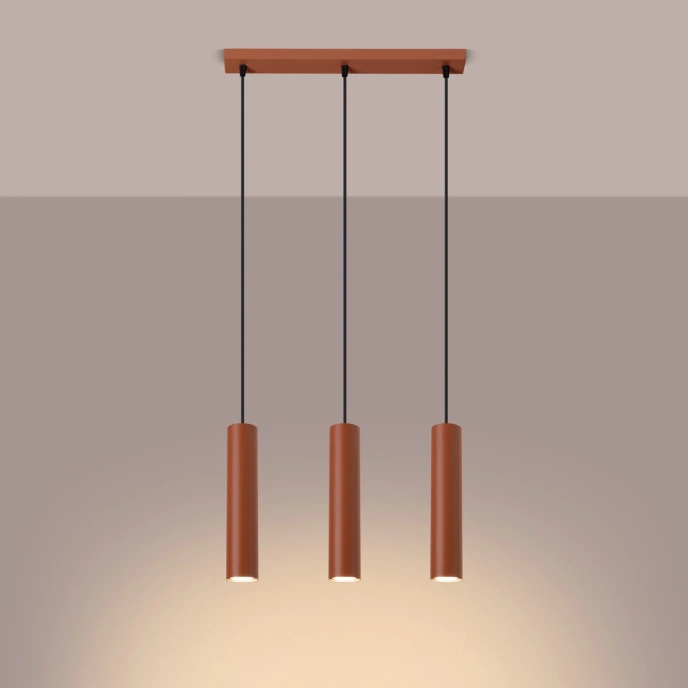 Taklampa LAGOS 3L röd ockra