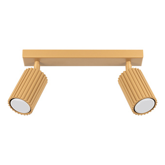 Plafond KARBON 2 guld + 2x LED-lampa GU-10 4000K Kall 7W 530lm