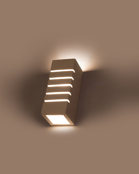 Keramisk vägglampa SAMIR vit + 1x LED-lampa E27 4000K Cold 7,5W 650lm