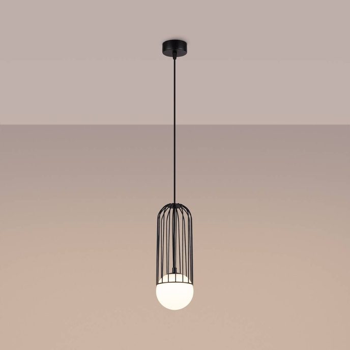 Pendellampa BRINA 1 svart + 1x LED-lampa G9 4000K Cold 4,5W 460lm