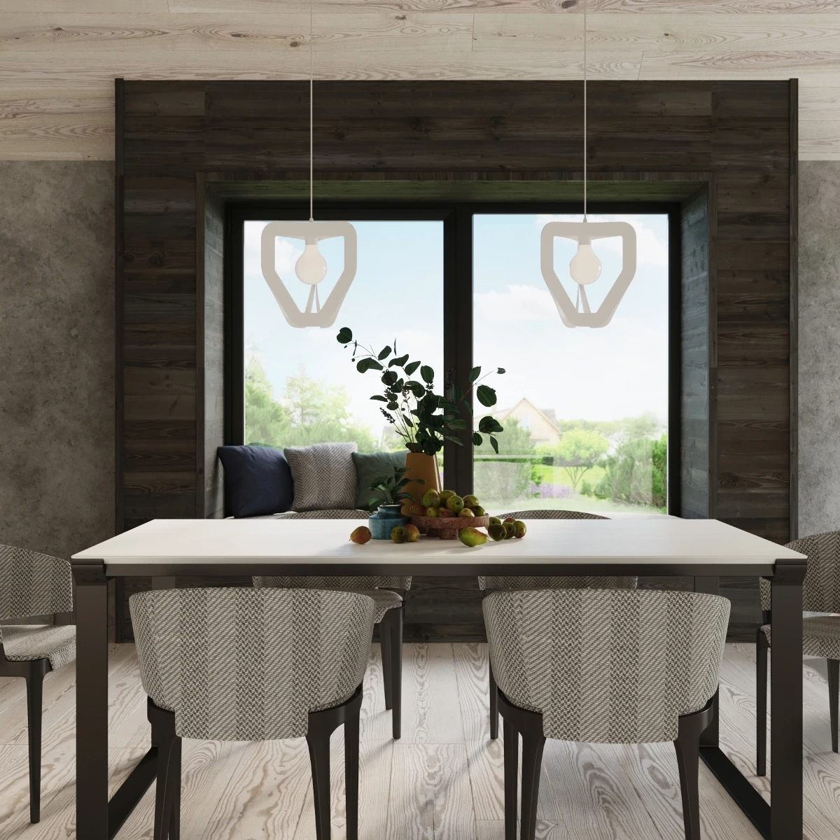 Pendel lampa TRES vit