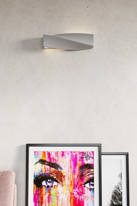 Keramisk vägglampa SIGMA grå + 1x LED-lampa E27 3000K varm 7,5W 620lm