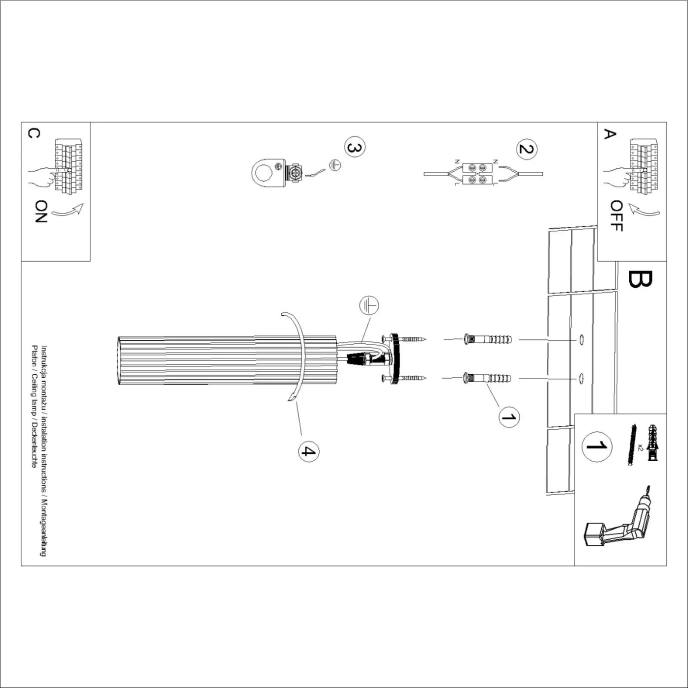 Plafond KARBON 40 svart