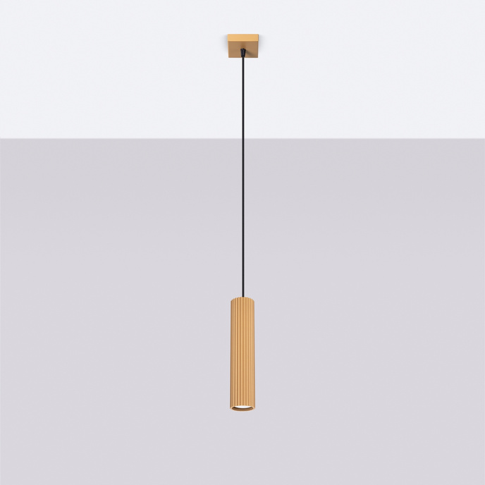 Pendellampa KARBON 1 guld + 1x LED-lampa GU-10 3000K varm 7W 510lm