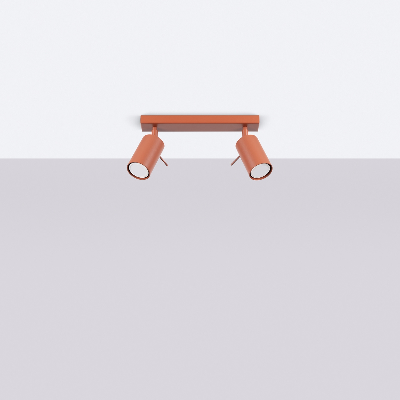 Plafond RING 2 ockraröd + 2x LED-lampa GU-10 3000K varm 7W 510lm