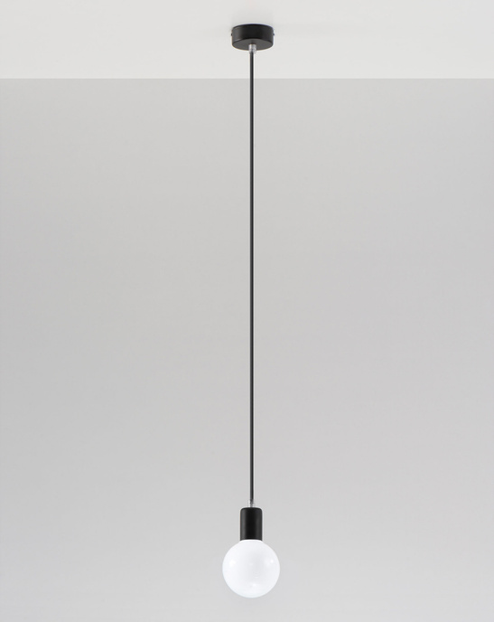 EDISON taklampa svart +1x LED-lampa E27 4000K Kall 7,5W 650lm