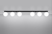 Plafond YOLI 6 svart + 6x LED-lampa G9 4000K kall 4,5W 460lm