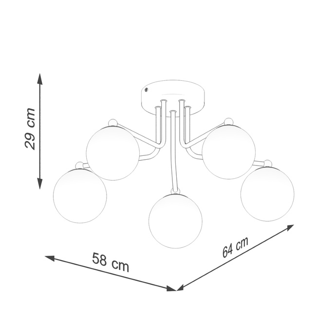 Ljuskrona ASTRAL 5 vit + 5x LED-lampa G9 4000K kall 4,5W 460lm
