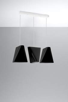 Ljuskrona BLUM 3 svart + 3x LED-lampa E27 4000K Kall 7,5W 650lm