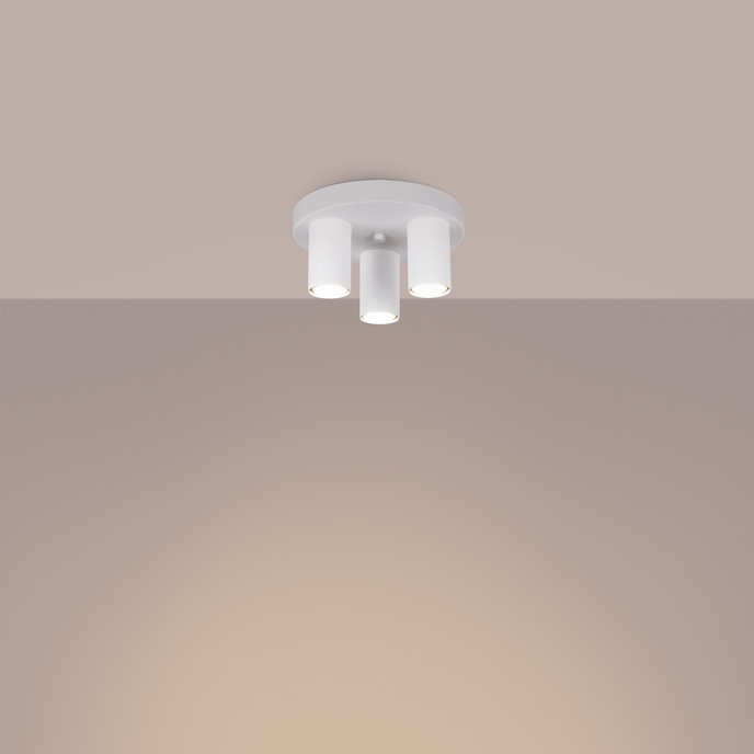 Plafond LAGOS 3P vit + 3x LED-lampa GU-10 3000K varm 7W 510lm