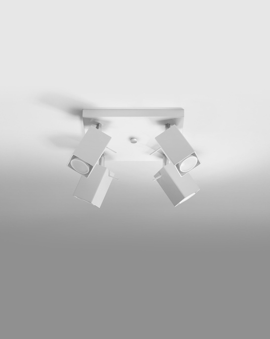 Plafond MERIDA 4 vit + 4x LED-lampa GU-10 4000K Kall 7W 630lm