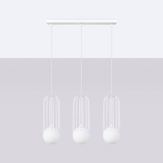 BRINA 3L taklampa vit + 3x LED-lampa G9 3000K varm 4,5W 450lm