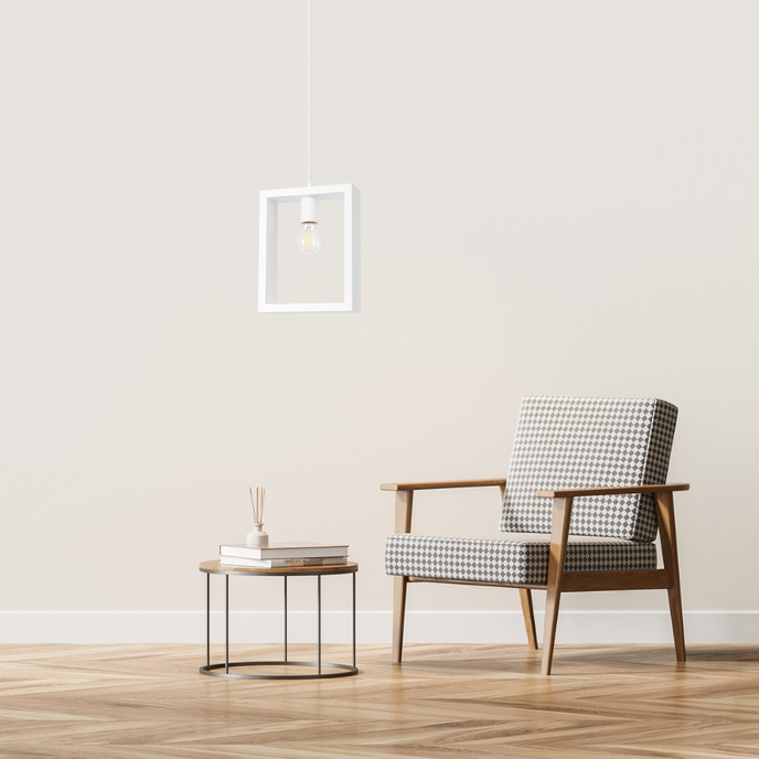 ARIES taklampa vit + 1x LED-lampa E27 4000K Kall 7,5W 690lm