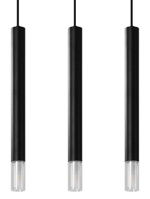 WEZYR 3 pendellampor svart + 3x LED-lampa G9 3000K varm 4,5W 510lm