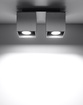 Plafond QUAD 2 grå + 2x LED-lampa GU-10 4000K kall 7W 630lm
