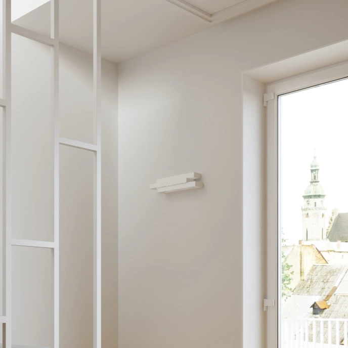 Vägglampa FROST vit