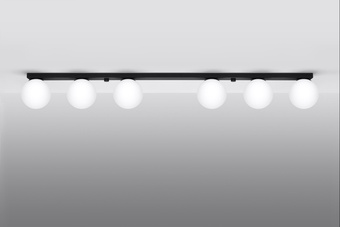 Plafond YOLI 6 svart + 6x LED-lampa G9 3000K varm 4,5W 450lm