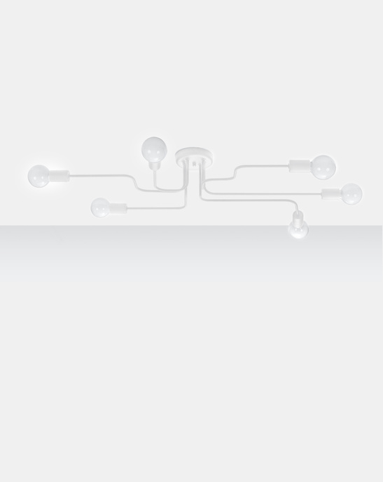 Ljuskrona HECTOR 6 vit + 6x LED-lampa E27 3000K varm 7,5W 620lm