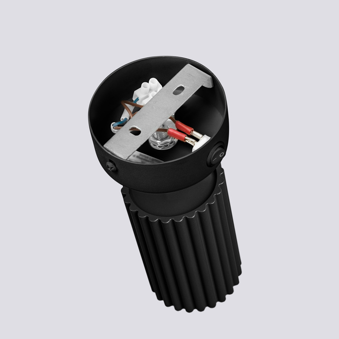 Vägglampa KARBON svart med strömbrytare + 1x LED-lampa GU-10 4000K Cold 7W 530lm