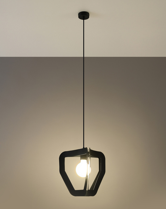 TRES taklampa svart + 1x LED-lampa E27 3000K varm 7,5W 620lm